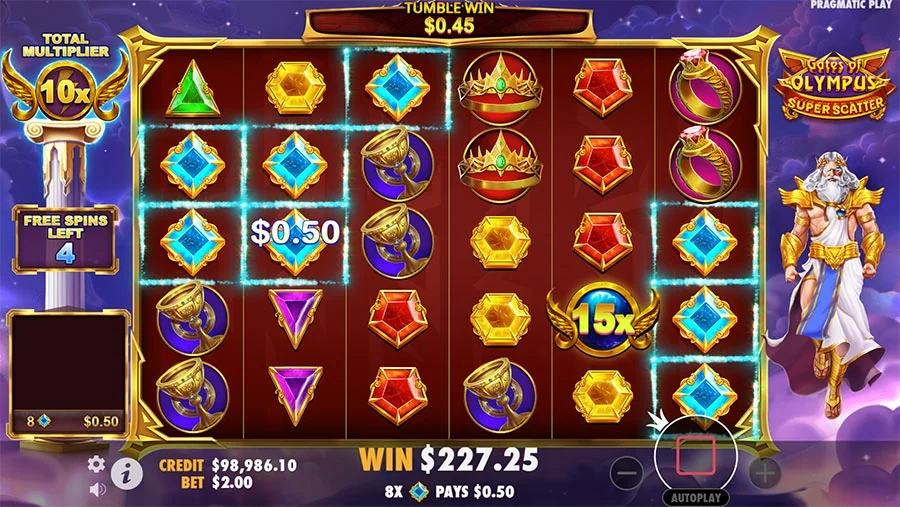Gates of Olympus Super Scatter: screenshot ya kipengele cha mchezo