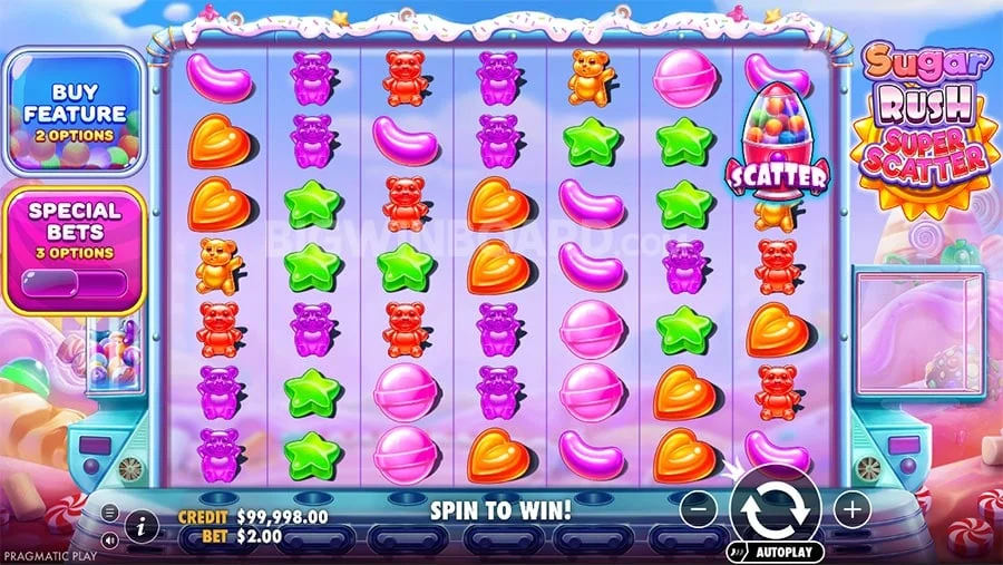 Sugar Rush Super Scatter: gridi 7 kwa 7 ya pipi na dubu wa gummy
